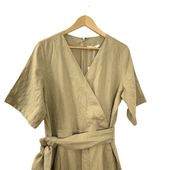 *EVERLANE Wrap Front Linen Jumpsuit Size 6 - Picture 4 of 15